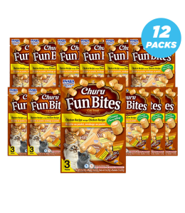 Inaba Churu Fun Bites Chicken Wraps Chicken Recipe Cat Treats 60g - Pack of 12