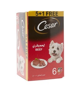 Cesar Beef 5+1 FREE Promo Pack Wet Dog Food - 6X100G