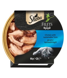Sheba Filets Chicken & Tuna Wet Cat Food - 60G