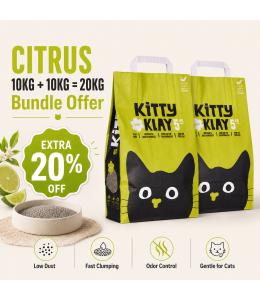 Kitty Klay Bentonite Clumping Cat Litter - Citrus 10Kg (20Kg Bundle Offer)
