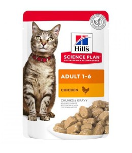Hill's Science Plan Adult Wet Cat Food Chicken Pouches - 85g x 12