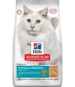 Hill's Science Plan Hypoallergenic Adult Cat Food No Grain Egg & Insect Protein 1.5kg