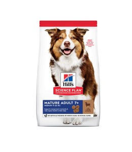 Hill's Science Plan Medium Mature Adult 7+ Dog Food with Lamb & Rice - 14kg