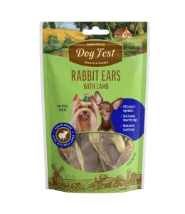 Dog Fest Rabbit Ears with Lamb for Mini Dogs 55g