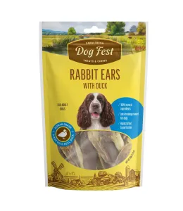 Dog Fest Rabbit Ears with Duck for Adult Dogs 90g