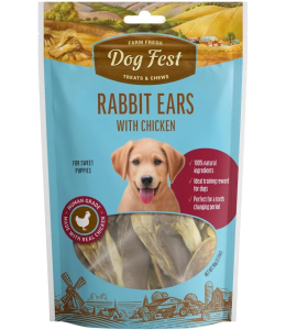 Dog Fest Rabbit Ears With Chicken For Puppies - 90g