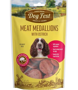 Dog Fest Meat Medallions with Ostrich Dog Treats - 90g