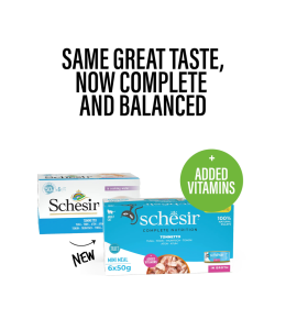 Schesir Complete & Balanced Nutrition Wet Cat Food in Broth Can Multi pack- Tuna-(6X50g)