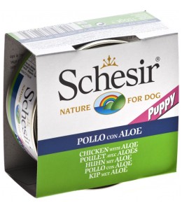 Schesir Dog Wet Food-Puppy Chicken Fillets With Aloe - 150g