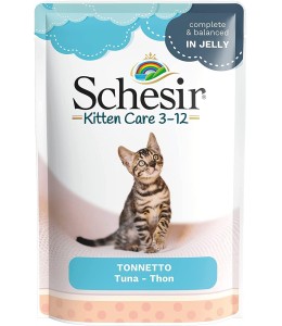Schesir Kitten Care- Pouch In Jelly  3-12 Tuna Wet Food 85g