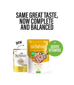 Schesir Complete & Balanced Nutrition Wet Cat Food in Jelly Pouch- Tuna With Chicken 85g