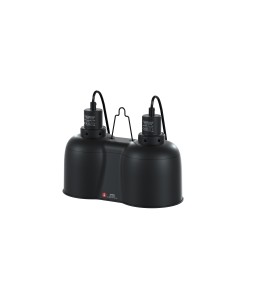 ReptiWorks 2 In 1 Double Dome Lamp Fixture Max.200W×233.2X17.2X20.4Cm / 13"X6.7"X8"