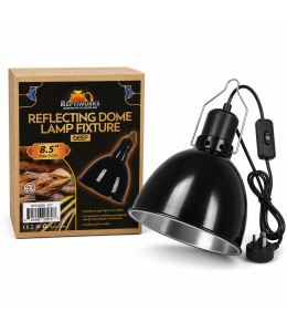 ReptiWorks Reflecting Dome Lamp Fixture-Deep (Etl Certificated) Max 200W21.5X21.5X25Cm / 8.5"X8.5"X9.8"