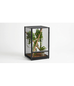ReptiWorks Deluxe Foldable Air Screen Cage - Front Full Open Acrylic Door300*300*450Mm / 11.8"X11.8"X17.7" Including Pvc Tray