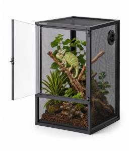 ReptiWorks Deluxe Foldable Air Screen Cage - Front Full Open Acrylic Door450*450*600Mm / 17.7"X17.7"X23.6" Including Pvc Tray