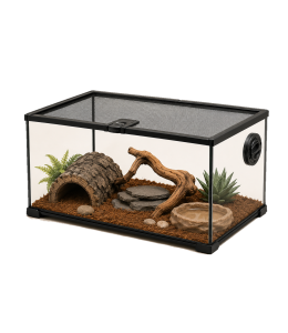 ReptiWorks Mini Reptile Habitat-Black 50.8X30.5X25.4Cm With Cable Pass