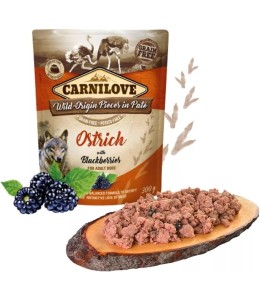 Carnilove Ostrich with Blackberries for Adult Dogs (Wet Food Pouches) 300g