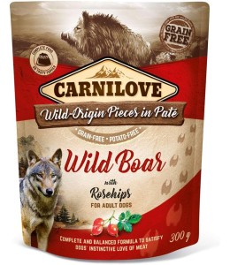 Carnilove Wild Boar with Rosehip for Adult Dogs (Wet Food Pouches) 300g