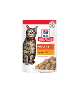 Hill's Science Plan Adult Wet Cat Food Chicken Pouches - 85g