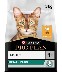 Purina Pro Plan Adult Renal Plus Everyday Dry Cat Food with Chicken, 3 kg