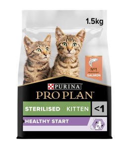 Purina Pro Plan Sterilised Kitten Healthy Start, Dry Cat Food with Salmon, 1.5 kg
