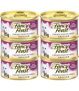 Nestle Fancy feast grilled chicken feast in gravy 6x85g.