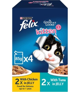 Nestle Felix Chicken + Tuna Jelly for Kitten - 4 x 85g