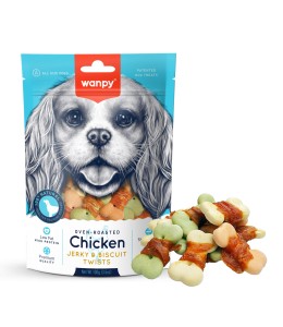 Wanpy Chicken Jerky and Biscuit Twists 100g