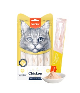 Wanpy Creamy Lickable Cat Treats - Chicken (14gx5)