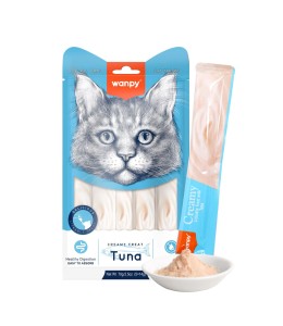 Wanpy Creamy Lickable Cat Treats - Tuna (14gx5)