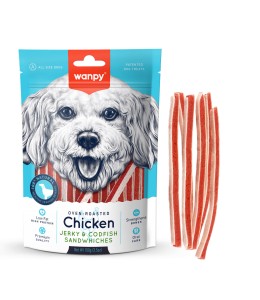 Wanpy Chicken Jerky &amp; Codfish Sandwiches 100g