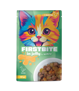 M-PETS Firstbite Duck in Jelly Wet Food Pouches for Cats 12x85g
