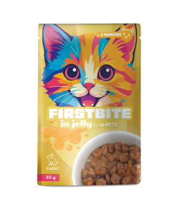 M-PETS Firstbite Rabbit in Jelly Wet Food Pouches for Cats 12x85g
