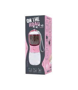 M-PETS On The Road 2in1 Water Bottle 300ml Pink