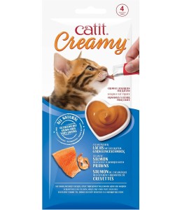 CatIt Creamy Lickable Treats - Salmon & Prawns - 12 Pack