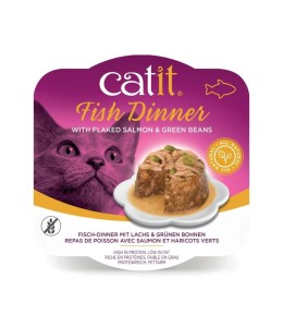 Catit Fish Dinner, Salmon & Green Beans 80 g, 6pcs/box