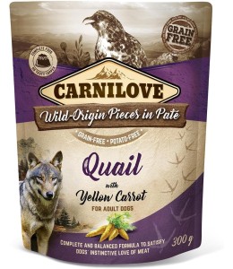 Carnilove Quail with Yellow Carrot for Adult Dogs (Wet Food Pouches) 300g