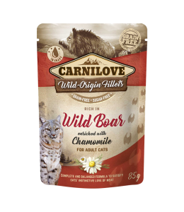 Carnilove Wild Boar enriched with Chamomile for Adult Cats (Wet Food Pouches) - 85g