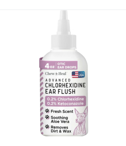 Advanced Antiseptic Otic Chlorhexidine Ear Flush for Dogs 4 oz
