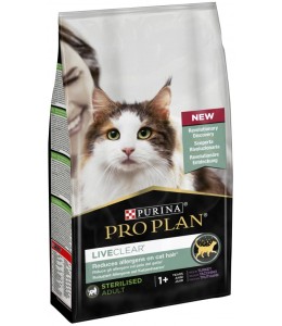 Purina Pro Plan LiveClear Sterilised Adult, Allergen Reducing Dry Cat Food with Turkey 2.8 kg