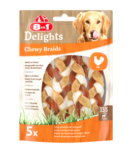 8in1 Delights Chewy Braids XS/S, 5 pcs, 75 g