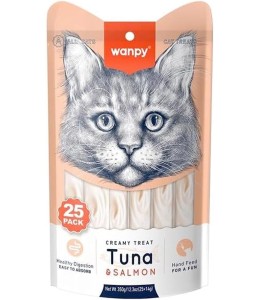 Wanpy Creamy Lickable Cat Treats - Tuna (14g x 25pc)