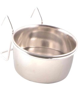 Trixie Stainless Steel Bowl with Holder for Birds 150ML
