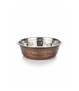 MAU Premium Bowl Fish Embossed - Antique Copper - 260Ml