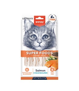Wanpy Superfoods Creamy Treat For Cat Salmon With Chia & Seaweed 70g