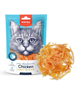 WANPY SOFT CHICKEN JERKY STRIPS FOR CAT 80g