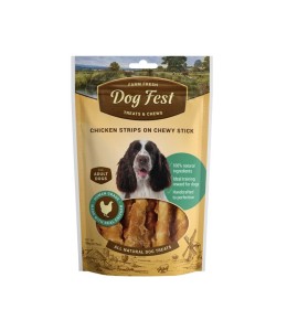 Dog Fest Chicken Strips On Chewy Stick For Adult Dogs - 90g - 3.17oz