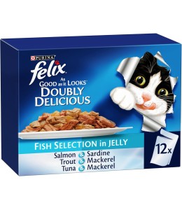 Purina Felix As Good As It Looks Doubly Delicious Cat Wet Food Fish Selection in Jelly 85g x 12