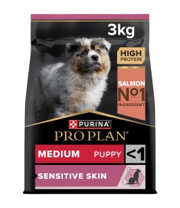 Purina Pro Plan Medium Puppy Sensitive Skin, Dry Dog food with Salmon, 3kg