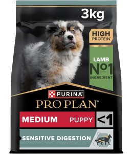 Purina Pro Plan Medium Puppy Sensitive Digestion, Dry Dog food with Lamb, 3kg